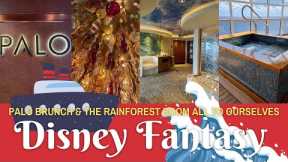 DISNEY CRUISE VLOG | Disney Fantasy Sea Day - Palo Brunch, Rainforest Room, Fireworks! | Oct 2021 🚢