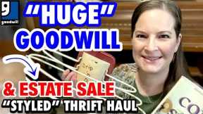 $1 Score! THRIFTING GOODWILL & ESTATE SALES FOR MY HOME DECOR * STYLED THRIFT HAUL *