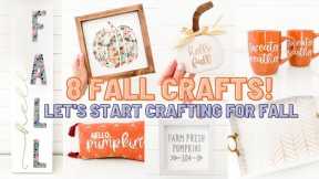 🍁 It's Officially Fall Crafting Season!  8 Fall Cricut Crafts To Get The Crafty Season Started!