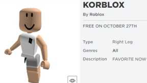 KORBLOX IS BECOMING FREE ON OCTOBER 27TH