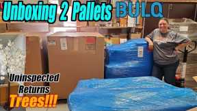 Unboxing 2 Pallets and we found trees!!! We unbox them from Bulq.com - Uninspected Returns