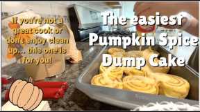 Super Easy Pumpkin Spice Dump Cake! Take this one to friendsgiving! Semi-Homemade! Fall Recipes