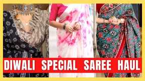 Meesho affordable diwali special saree haul || Festival wear saree haul || Trending Surat Saree