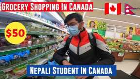 $50 Grocery Shopping In Canada For International Students | Food Basics - Nepali Student In Canada