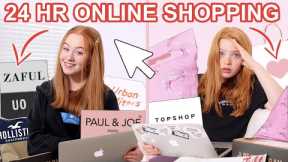 24 HOUR ONLINE SHOPPING CHALLENGE IN OUR BEDROOMS *Big Summer Haul Try On 2020 | Ruby and Raylee