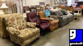 GOODWILL SHOP WITH ME FURNITURE SOFAS CHAIRS TABLES DRESSERS KITCHENWARE SHOPPING STORE WALK THROUGH