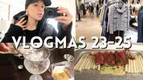 VLOGMAS 2022 | Day 23-25, staying in nyc vlog, christmas dinner, soho shopping and eating!