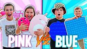 PINK VS BLUE FIDGET SHOPPING CHALLENGE!! 💗NO BUDGET💙 | JKREW