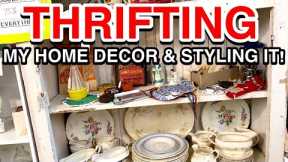 THRIFTING HOME DECOR AND STYLING IT! COUNTRY KITCHEN DECORATING WITH THRIFT STORE FINDS!