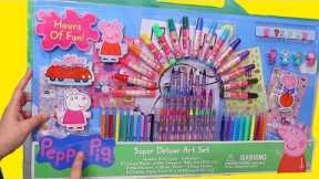 Peppa Pig Giant Coloring Toy Set ! Toys and Dolls Family Fun Activities for Kids 💖 Sniffycat