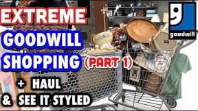 Two buggies full! EXTREME  GOODWILL SHOPPING (PART 1) + HAUL * See HOW I STYLE THRIFTED DECOR *