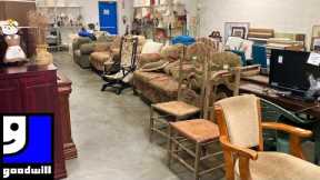GOODWILL FURNITURE TABLES ARMCHAIRS SOFAS DESKS KITCHENWARE SHOP WITH ME SHOPPING STORE WALK THROUGH