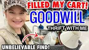 A full cart! Home decor THRIFT SHOPPING AT GOODWILL * Let’s thrift & I’ll share my HUGE haul!