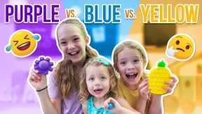 Purple Vs Blue Vs Yellow Fidget Shopping Challenge!