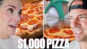 THE MOST EXPENSIVE PIZZA WE'VE EVER HAD | $1,000 PIZZA VS $1 COSTCO PIZZA IN NEW YORK CITY