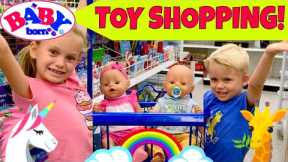 🛍Baby Born Twins Go Toy Shopping At Ross, T.J. Maxx & Target Store With Skye & Caden! 🚗