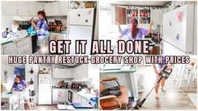 HUGE PANTRY RESTOCK GET IT ALL DONE SINGLE WIDE MOBILE HOME LIVING BUDGET GROCERY HAUL MEAL PLAN