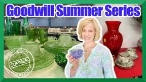 Goodwill Summer Thrifting! First stop is full of vintage glass, jewelry, and Chinoiserie tea cups.