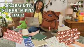WHATS IN MY BACKPACK FOR HIGHSCHOOL | Back to school supply haul 2023