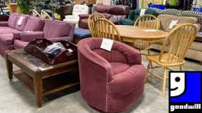 GOODWILL SHOP WITH ME FURNITURE SOFAS CHAIRS DINNERWARE CHRISTMAS DECOR SHOPPING STORE WALK THROUGH