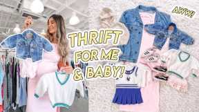 THRIFT WITH ME for my toddler + newborn baby girl *cutest thrift trip you’ve ever seen*