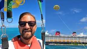 Last Day On Our Disney Fantasy Halloween Cruise! Parasailing On Castaway Cay & Royal Court Dinner!