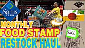 SHOPPING WITH FOOD STAMPS |SAM’S CLUB MONTHLY GROCERY HAUL  🛍️🛒