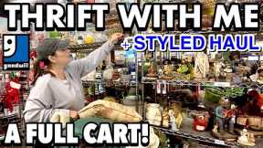 A FULL CART! THRIFTING AT GOODWILL + THRIFT HAUL * THRIFT WITH ME FOR HOME DECOR & MORE!
