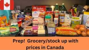 Prep!  Grocery haul/stock up with prices in Canada.