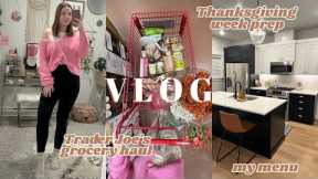 VLOG | Trader Joe's Grocery Haul, My Thanksgiving Menu + Prep, Minimal-izing My Kitchen
