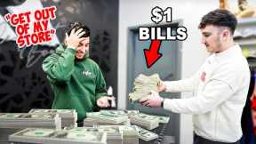 Using Only $1 Bills To Buy Expensive Sneakers!