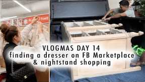 finding an AMAZING dresser on Facebook Marketplace & shopping for nightstands | VLOGMAS DAY 14