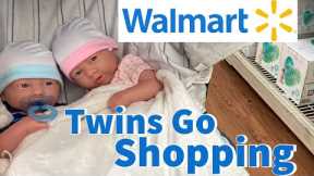 Newborn Twins Walmart Shopping Outing + Haul | Realistic JC Toys Berenguer Reborn Baby Dolls