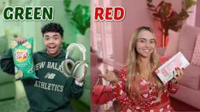 GREEN vs RED Shopping Challenge! *NO BUDGET*