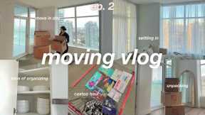 MOVING VLOG: move in day, unpack & organize w me, settling in, apartment updates ~living alone~ 📦☁️