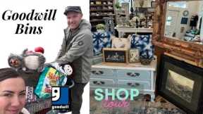 Goodwill Bins - Largest Bins Thrift Haul - Painting Thrift flips & Shop Tour - Reselling for Profit