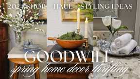GOODWILL SPRING HOME DÉCOR THRIFT WITH ME 2024 | Shop with Me + Thrift Haul + Decorating Ideas
