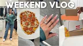 CHILL WEEKEND VLOG: wedding band shopping, wardrobe upgrades, homemade pizza & pr haul