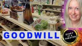 I was ALONE Thrifting at GOODWILL! Shopping for Antique Glass, Art, Home Decor Reselling 4K