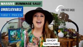 RUMMAGE SALE! Shop With Me!  Charity Rummage Sale $1, $2, $3 ?!? We Scored Big Time! Thrift Haul