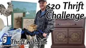 $20 Thrift Store Makeover Challenge - Thrift With Me - Goodwill Bins - Reselling