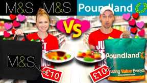 Who can BUY & COOK the best VALENTINE'S MEAL? With ONLY £10 💕 Poundland vs M&S food