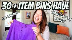 Finding treasure during a rough day at the Goodwill Bins. 30+ items to resell on Poshmark and Ebay!