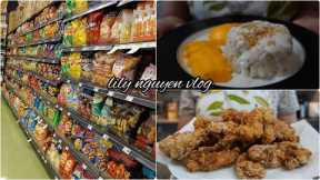 Grocery shopping | Japanese fried chicken | Mango sticky rice | having hot pot for rainy day