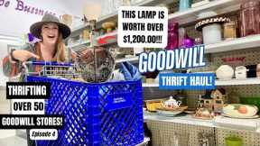 AN UNBELIEVABLE FIND!! THRIFTING OVER 50+ GOODWILL THRIFT STORES! Thrift With Me Episode 4
