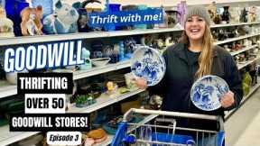 THE GOODWILL STORES WERE LOADED! THRIFTING OVER 50+ GOODWILL THRIFT STORES! Thrift With Me Episode 3