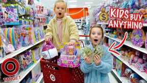 KIDS NO BUDGET TARGET SHOPPING! 🤑 Peyton & Olivia Toy Haul