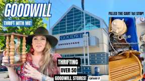 I FILLED MY CART FAST! THRIFTING OVER 50+ GOODWILL THRIFT STORES! Thrift With Me Episode 9