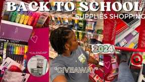 Bᥫ᭡CK TO SCHOOL SUPPLIES SHOPPING VLOG @TARGET 2024 (*GIVEAWAY*) | BTS SERIES EP.1