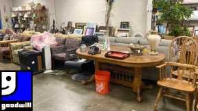 GOODWILL SHOP WITH ME FURNITURE ARMCHAIRS TABLES SOFAS DECOR DINNERWARE SHOPPING STORE WALK THROUGH